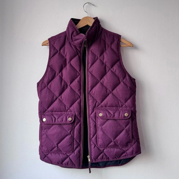 J. Crew Jackets & Blazers - J Crew Quilted Excursion Vest with Gold Hardware and Navy Liner